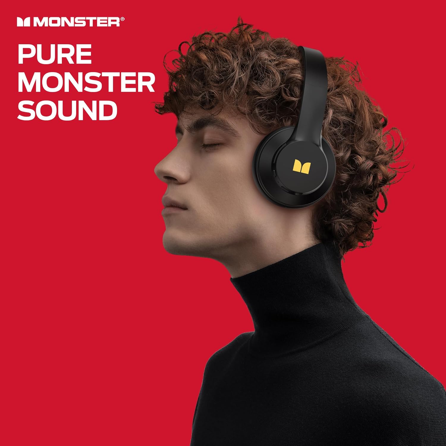 Monster Mission 100 Bluetooth Headphones, On Ear Headphones with Immersive Bass, Crystal Clear Call, 40H Playtime, Bluetooth 5.4, Comfortable Fit Wireless Headset for Travel Work (Black) Monster Mission 100 Bluetooth Headphones, On Ear Headphones with Immersive Bass, Crystal Clear Call, 40H Playtime, Bluetooth 5.4, Comfortable Fit Wireless Headset for Travel Work (Black)